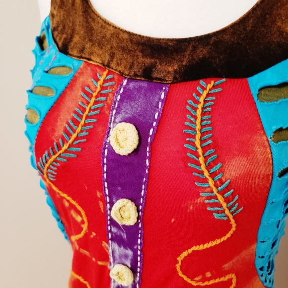 BOHO COLORFUL ASSYMETRICAL ETHICAL TUNIC - Picture 2 of 9